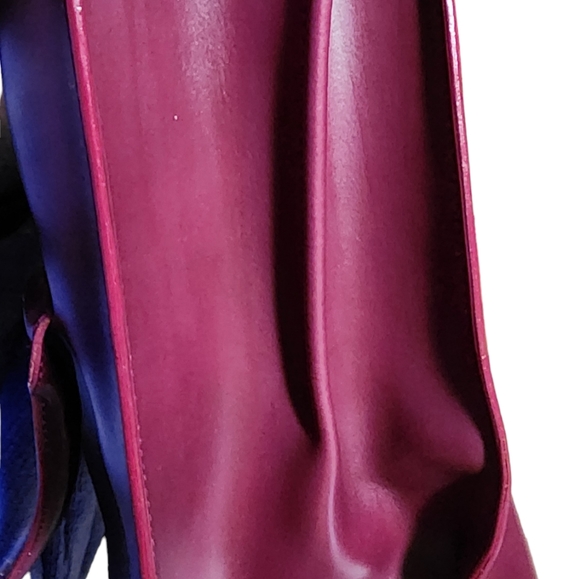 FURLA Made in Italy/Dark Burgundy Large Patent Leather Shoulder Bag Tote - Picture 8 of 12